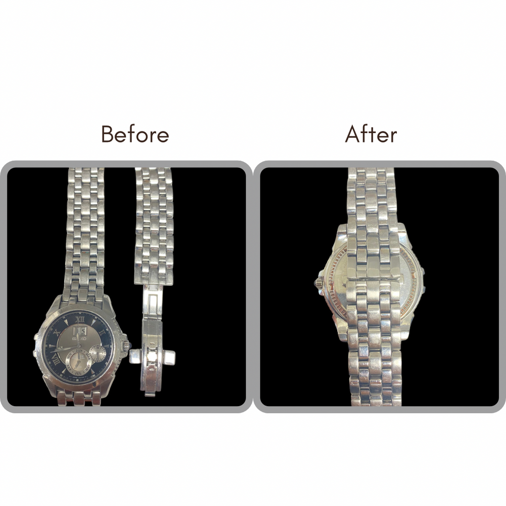 BEFORE AND AFTER - Band Repair and Ultrasonic Cleaning for Seiko 7D48-0AE0