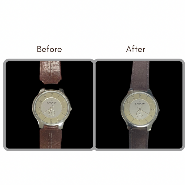 BEFORE AND AFTER Custom band & Battery Service for Skagen T433XLSL1