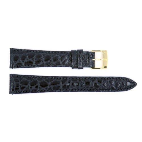 Genuine Leather Fine-Grained Black Watch Band – Fits 14mm To 22mm – MOVADO Style – Regular Length