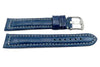 Genuine Italian Crocodile Grain Blue Leather Long Watch Strap