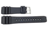 Black Smooth Rubber Casio Style 22mm Watch Strap