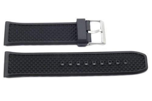 Black Rubber Diamond Texture Watch Strap | Total Watch Repair - B-Y032