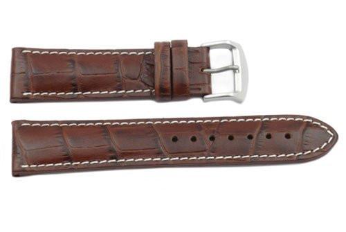 Citizen Eco-Drive Genuine Textured Brown Leather Alligator Grain 