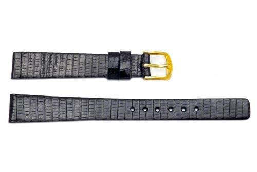 Seiko Black Genuine Lizard Leather 13mm Watch Strap | Total  display picture 1