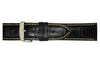 Hadley Roma Black with Yellow Stitching Heavy Pad Alligator Grain Watch Band