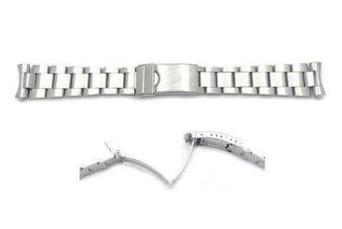 Hadley Roma 20mm Silver Tone Rolex Oyster Style Solid Link Watch Bracelet
