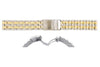 Hadley Roma Breitling Pilot Style Dual Tone Solid Link 20mm Watch Bracelet - Curved End