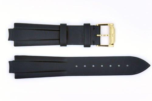 Genuine Movado 19mm Black Genuine Leather Smooth Watch Strap
