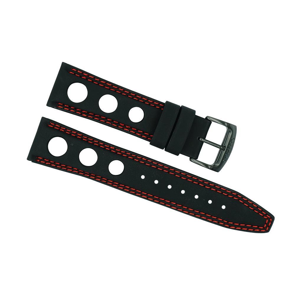Citizen 22mm Primo Black Leather with Red Stitching – Total Watch