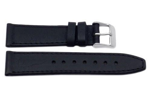 Movado watch 38 mm band smooth black leather strap BLACK FLAT SMOOTH LEATHER MOVADO STYLE WATCH STRAP - Walmart.com main image 3