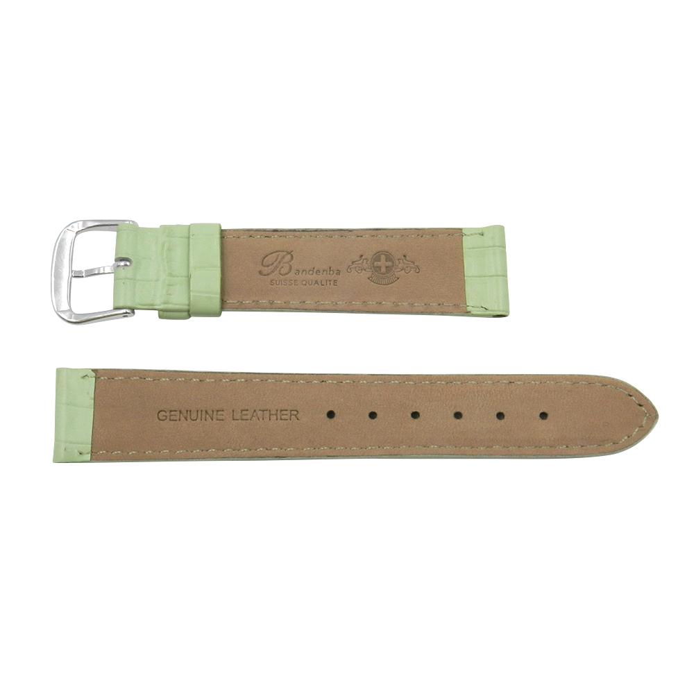 Genuine Leather Square Crocodile Grain Mint Watch Strap | Total