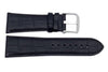 Genuine Square Crocodile Textured Leather Black Watch Strap