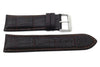 Genuine Leather Alligator Grain Texture Flat Padded Wide Watch Strap image