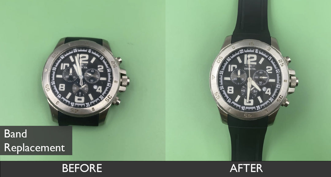 Invicta II Diver Chronograph Black Dial Black Silicone Strap Men's Watch 1913 -  Band Replacement