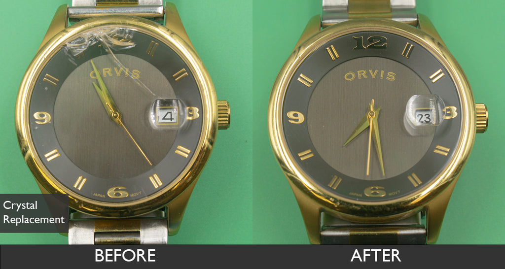 BEFORE AND AFTER WATCH CRYSTAL REPLACEMENT FOR ORVIS TWO TONE DAY DATE WATCH 07-22-2021