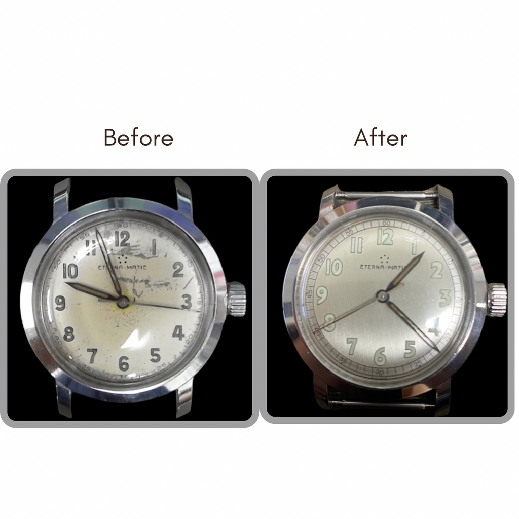 BEFORE AND AFTER - Overhaul, Dial Refinish, and Cleaning for Eternamatic (3AA1AE02)