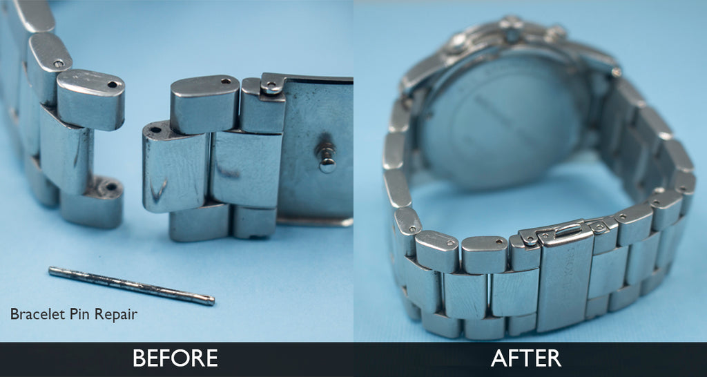 Before and After Watch Bracelet Pin Repair for Michael Kors Men s MK83 Total Watch Repair