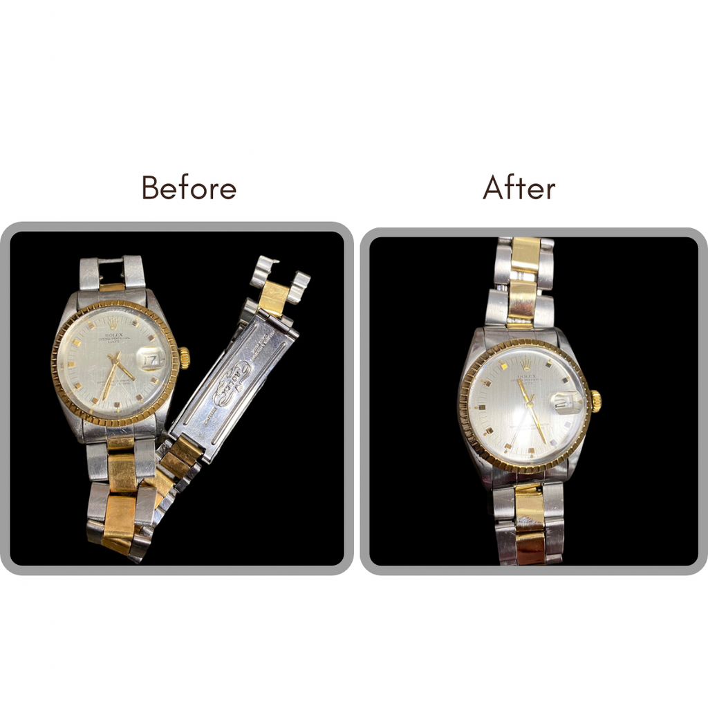 BEFORE AND AFTER - Bezel Repair/Installation, Crystal Replacement for Rolex Oyster