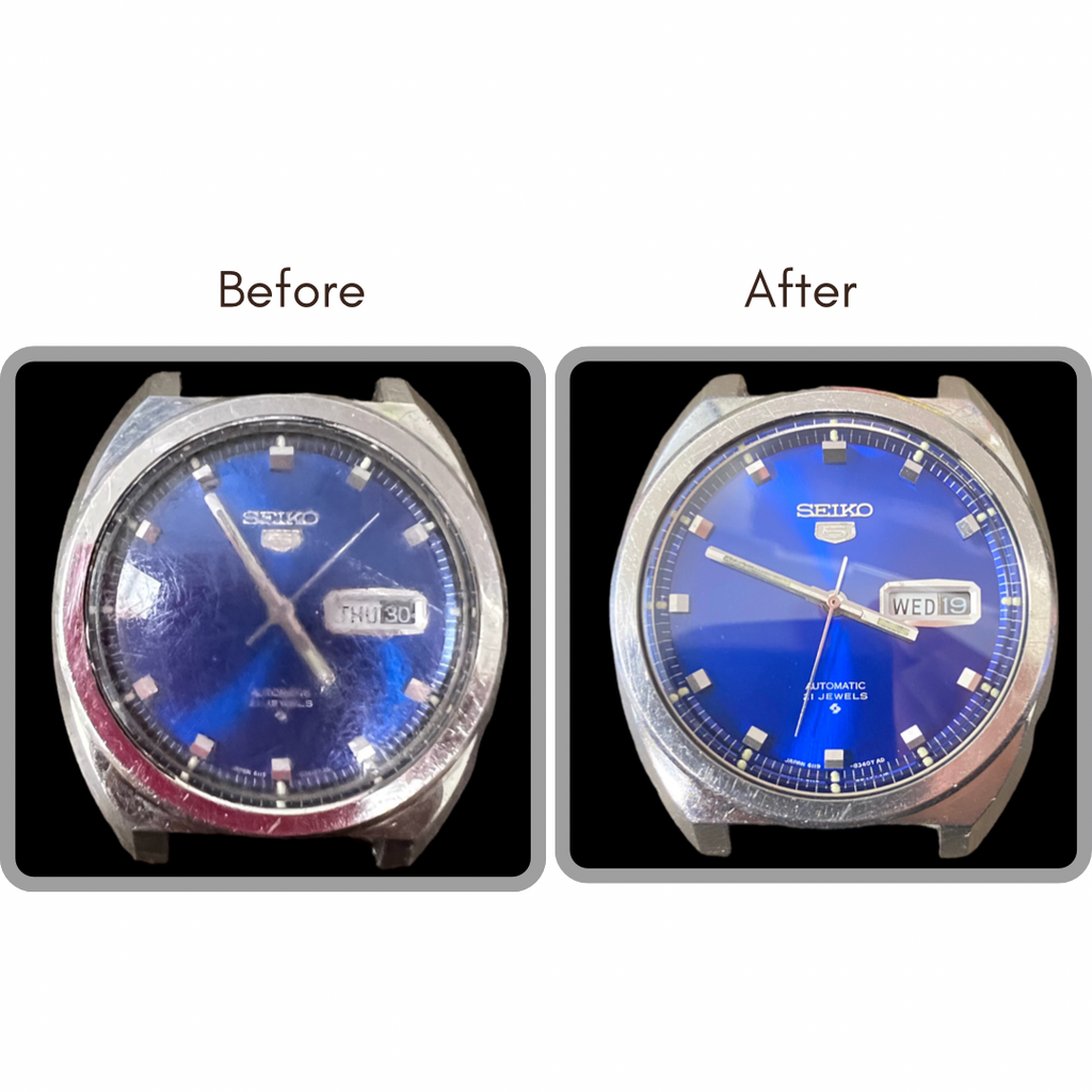 BEFORE AND AFTER - Crystal Replacement for Seiko 6119-8273