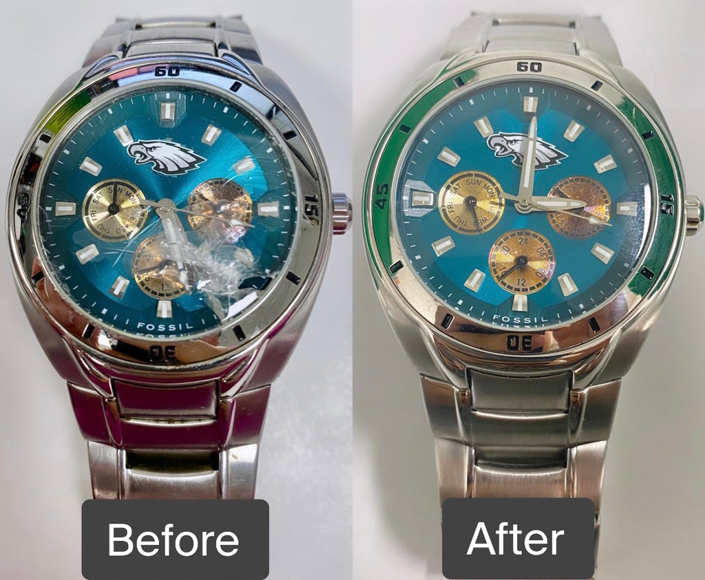 BEFORE AND AFTER - New Movement, Crystal, Polish and Ultrasonic Cleaning  for Fossil ES5099