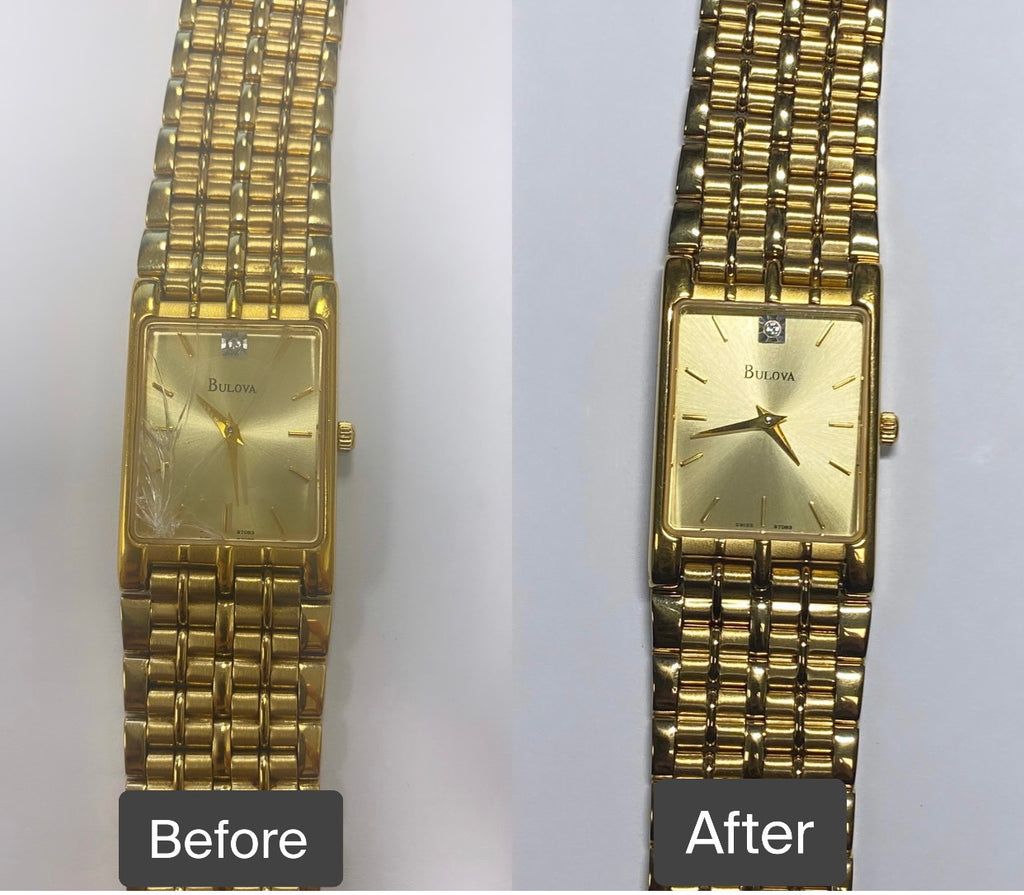 BEFORE AND AFTER - Battery, Crystal, and Ultrasonic for Bulova TS