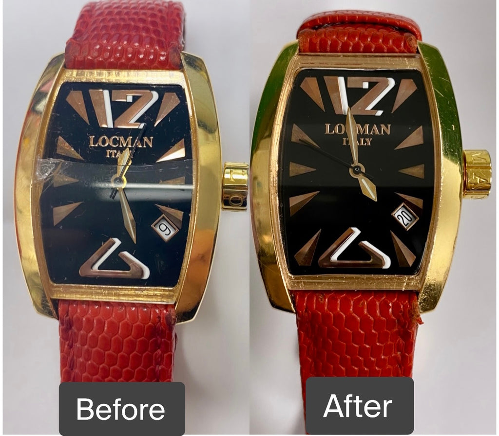 BEFORE AND AFTER - Movement, Marker/hand repair and Crystal for Locaman 8479