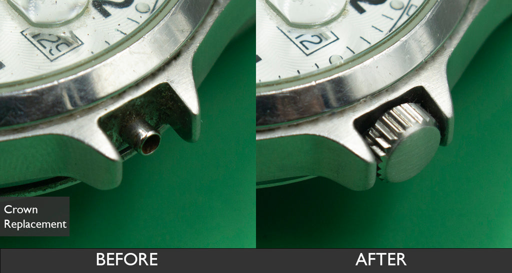 BEFORE AND AFTER STEM AND CROWN REPLACEMENT FOR MEN'S SWISS WATCH WENGER SWISS ARMY 7270X 07-9-2021