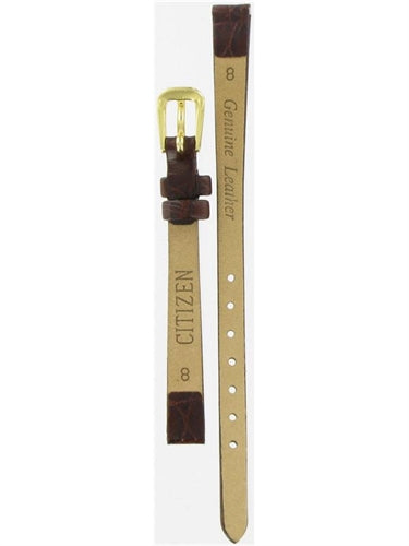 Genuine Citizen Leather 8mm Brown Watch Strap