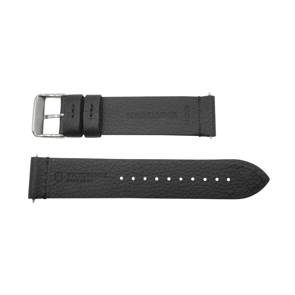 Genuine Swiss Army INOX Series 21mm Black Leather Watch Strap