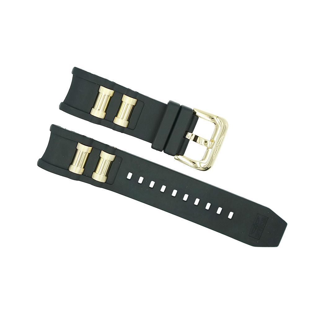 invicta 26mm black and brushed gold russian diver strap image