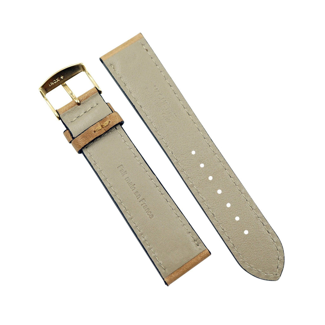 Rustic Vintage Genuine Leather With Ecru Stitch Handmade Watchband image