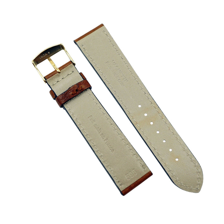 Rustic Vintage Genuine Leather With Ecru Stitch Handmade Watchband image