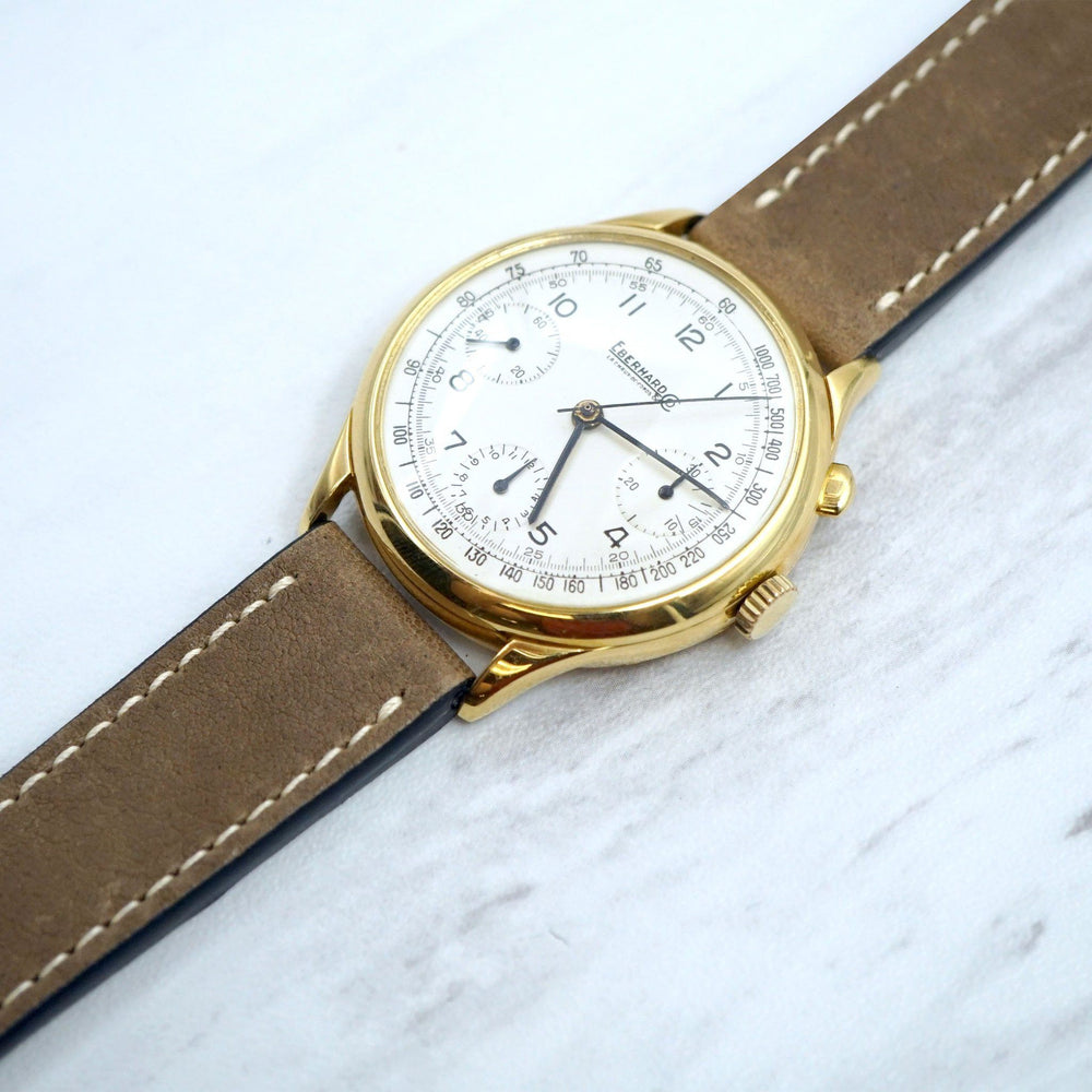 Rustic Vintage Genuine Leather With Ecru Stitch Handmade Watchband image