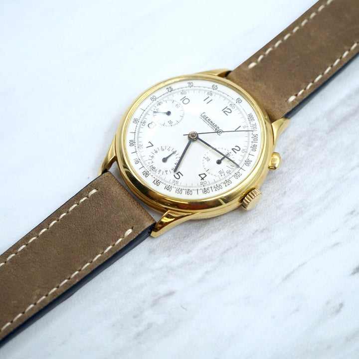 Rustic Vintage Genuine Leather With Ecru Stitch Handmade Watchband image