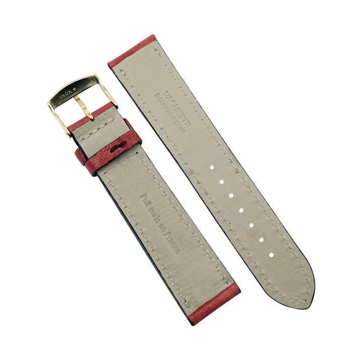 Rustic Vintage Genuine Leather With Ecru Stitch Handmade Watchband image