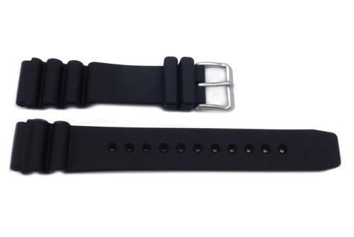 Genuine Rubber Black 20mm Plain Watch Strap by Citizen
