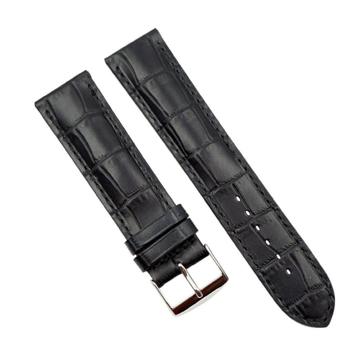 Genuine Leather Embossed Alligator Grain Heavy Padded Watchband image