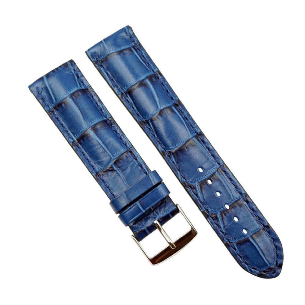 Genuine Leather Embossed Alligator Grain Heavy Padded Watchband image