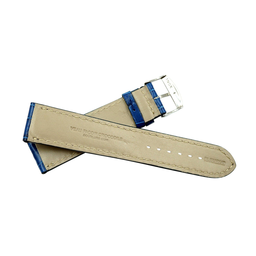 Genuine Leather Embossed Alligator Grain Heavy Padded Watchband image