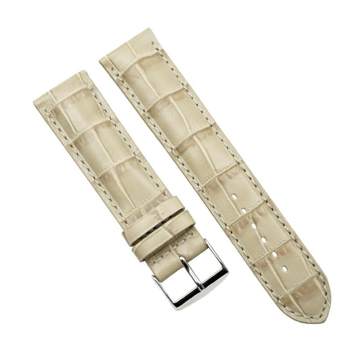 Genuine Leather Embossed Alligator Grain Heavy Padded Watchband image
