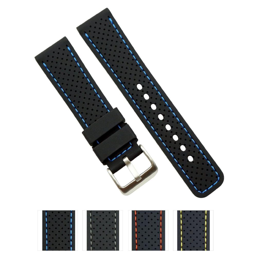 High Quality Silicone Sport Perforated With Square Tip Replacement Watch Bands image