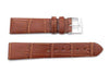 Flat Genuine Leather Alligator Grain Gloss Finish Short Watch Band - Assorted Colors