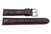 Genuine Leather Alligator Grain Brown with White Stitching Semi-Gloss Watch Strap