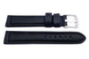 Black Leather Carbon Fiber Style Long Watch Band