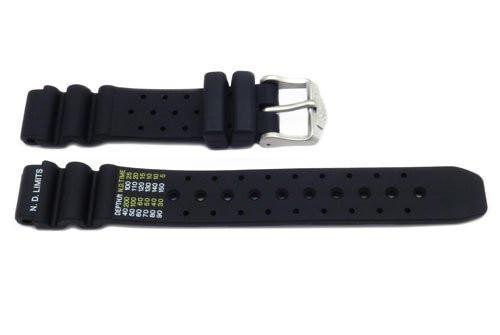 Genuine Citizen Eco Drive Series Black Rubber 15mm Watch Strap