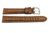 Brown Alligator Grain Stitched Extra Long Watch Band