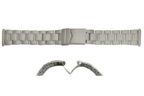 Hadley Roma Brushed Finish Titanium Rolex Oyster Style Watch Bracelet
