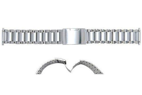Hadley Roma Mens Brushed and Polished Stainless Steel Watch Bracelet