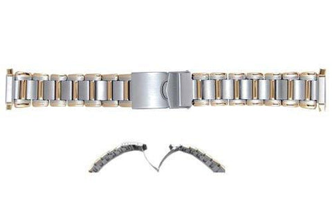 Hadley Roma Mens Brushed and Polished Dual Tone Watch Bracelet