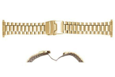 Hadley Roma Mens Stainless Steel IP Gold Plating Watch Bracelet